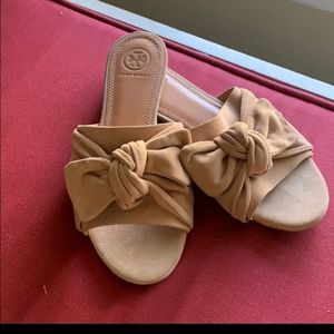 Tory Burch suede bow sandal